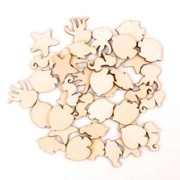 Animais De Madeira Em Forma De Ornamento Pendurado, Scrapbooking Artesanato Acessório, Decoração Para Casa, Pintura Artesanal, 25-30mm, 20Pcs - Image 4
