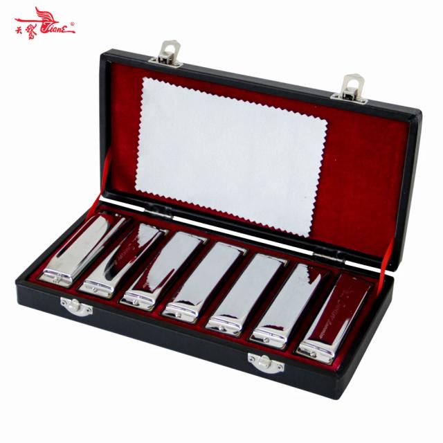 Conjunto Profissional de Gaita de Blues Cisne - 7 Peças com Toalhetes e Estojo Inclusos