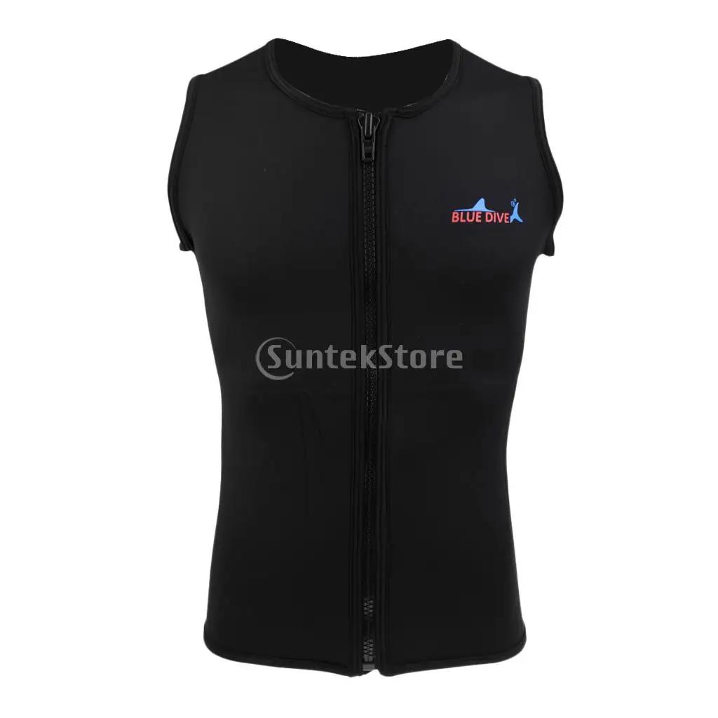 Roupa de mergulho de neoprene para homens e mulheres, jaqueta úmida preta com zíper frontal, para mergulho, surf, pesca submarina - Image 1