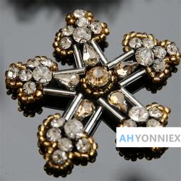 1 pçs remendos de strass feitos à mão costurar no floco de neve applique bordados remendos de flores para sapatos de vestuário frisado lantejoulas parch - Image 3