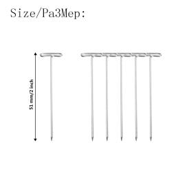 T-pins de aço inoxidável para patchwork, cabeça reta, alfinetes de costura, colcha, acessórios de costura, 100 unid, 51mm - Image 6