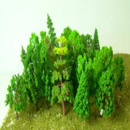 Fio misturado árvores verdes modelo, layout de trem miniatura plástico, paisagem do jardim, 30pcs por lote - Image 6