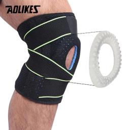 AOLIKES 1 Par Suporte Joelho Coolfit Quick dry gel de Sílica 4 Molas Estabilizador Baketball Futebol Joelheira Esportes Protetor de Joelho - Image 6