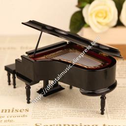 Dh Miniature Piano Modelo Réplica Com Estojo, Acessórios De Boneca, Mini Piano, Instrumento Musical, Exibição De Ornamentos, Presentes De Natal - Image 3