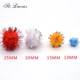 Bola felpuda de poliéster e pompom 10mm, acessório para decoração de roupas - Image 2