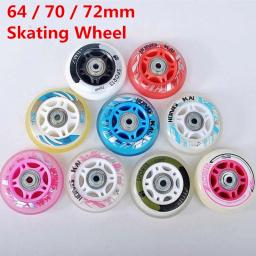 Rodas de patins roller inline, 64mm, 70mm, 72mm, rodas para crianças, tênis de criança, com espaçador e rolamento - Image 1