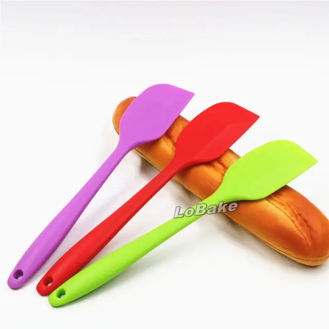 Conjunto de 3 Espátulas de Silicone Grandes para Cozinha - Raspadores de Padaria em Cores Aleatórias