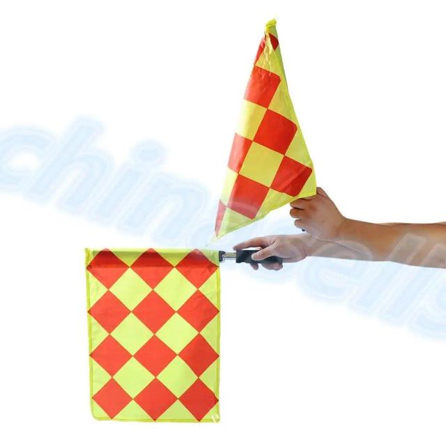 Bandeiras de Árbitro para Futebol com Saco - Conjunto de 2 Peças para Juízes e Árbitros em Jogos de Futebol