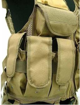 US SWAT-Airsoft Tactical Caça Combate Vest, Coyote Brown, SWAT - Image 5