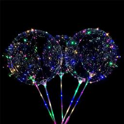 Lidar com balões LED com vara, luminoso, transparente, balões de hélio, casamento, decoração de aniversário, crianças brinquedo, luz balão - Image 6