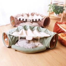 Tapete universal para gatos, brinquedo para animais de estimação, túnel do jogo, ninho do gato, removível, lavável, almofada para cães gatinhos, brinquedo quatro estações - Image 1