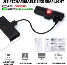 Luz traseira de bicicleta recarregável, 3 cores, lâmpada traseira de ciclismo, à prova d'água, mtb, luzes traseiras de aviso para corrida, equitação, ciclismo - Image 2