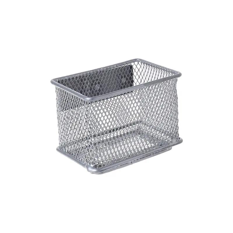Cesta magnética de malha de arame para geladeira, durável, caixa de armazenamento, organizador de maquiagem, canetas, armazenamento de material de escritório - Image 1