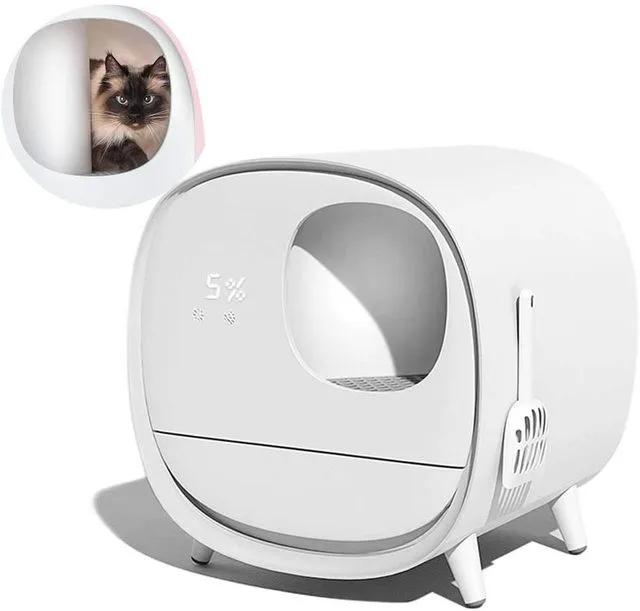 Caixa de Areia Inteligente e Automática com Desodorizador para Gatos - Kit Completo para Treinamento e Limpeza Totalmente Fechada