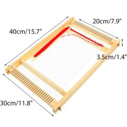 Tapeçaria de madeira tecelagem tear kit teares mão-máquina de malha diy conjunto de tecido máquina de costura casa acenando acessórios gancho artesanal - Image 5