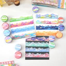 5m nuvens coloridas bronzeamento washi fitas deco mão conta álbum diário scrapbooking diy fita adesiva kawaii coreano papelaria - Image 2