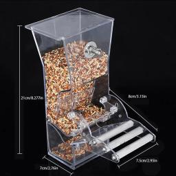 Alimentador automático de pássaros, recipiente de comida em acrílico para sementes de papagaio, acessórios para gaiolas de pássaros para periquitos, canários e cacatuas, dispositivo de alimentação de aves - Image 5