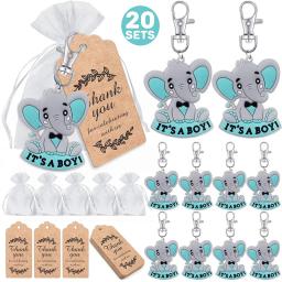 Um grupo de 20 bebês dá boas-vindas à festa para dar presentes, várias cores de bebê elefante Keychain + Transparent Hard Sandbag - Image 6