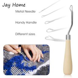 Crochet agulha gancho ferramenta com alça para cabelo trança, tapete, lenço, artesanato Kits, tamanho diferente, 5pcs - Image 3