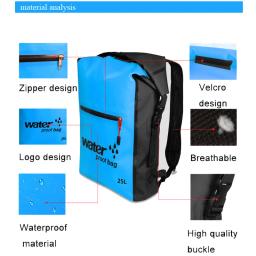 Mochila seca ao ar livre saco impermeável, mochila seca, saco flutuante, sacos de armazenamento para passeios de barco, pesca, rafting, natação, caiaque, balde, 25L - Image 4