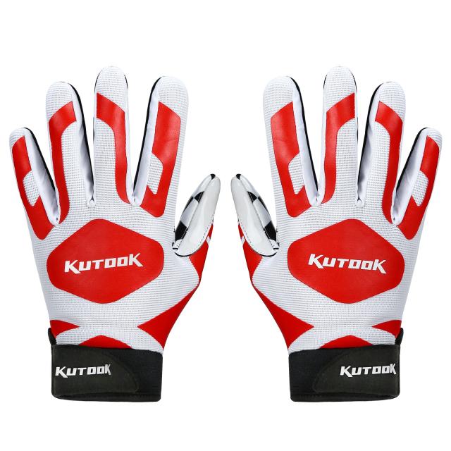 Luvas Antiderrapantes KUTOOK para Goleiros, Rugby, Futebol Americano e Beisebol com Proteção Palm Pad e Dedo Cheio