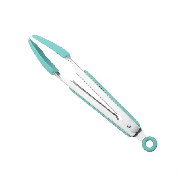 Espátula de Silicone Antiadherente com Cabo de Madeira e Pinças de Colher - Utensílios de Cozinha Resistente ao Calor