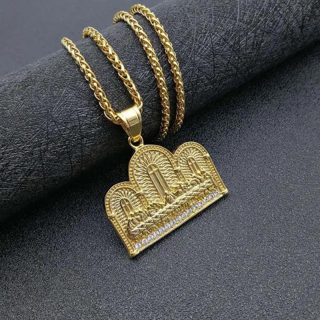 Colar Pingente Hip Hop Last Dinner em Aço Inoxidável para Homens e Mulheres - Jóias para Festas