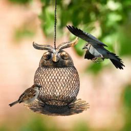 Ferro forjado coruja beija-flor alimentador de pássaro ao ar livre jardim decoração suprimentos para animais de estimação aves acessórios pássaro bebedores alimentos - Image 1