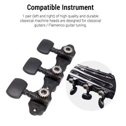 1 par de afinador de guitarra clássica preto 1:18, afinador de cabeças, pinos de ajuste de chave para violão clássico ou violão de chamas - Image 1