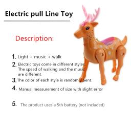 Linha de tração elétrica Brinquedo Animal, Unicórnio, Cavalo, Veado, Porco, Cão, Luz, Música, Andando, Corda de Tração, Chi - Image 6