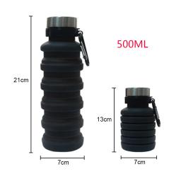 Garrafa de silicone retrátil portátil, garrafa de água dobrável, viagem ao ar livre, corrida, copo bebendo, esportes, 500ml, 550ml - Image 4