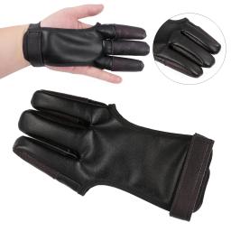 Luvas de tiro com arco 3-dedo adultos crianças dedos guia ajustável guarda - Image 5