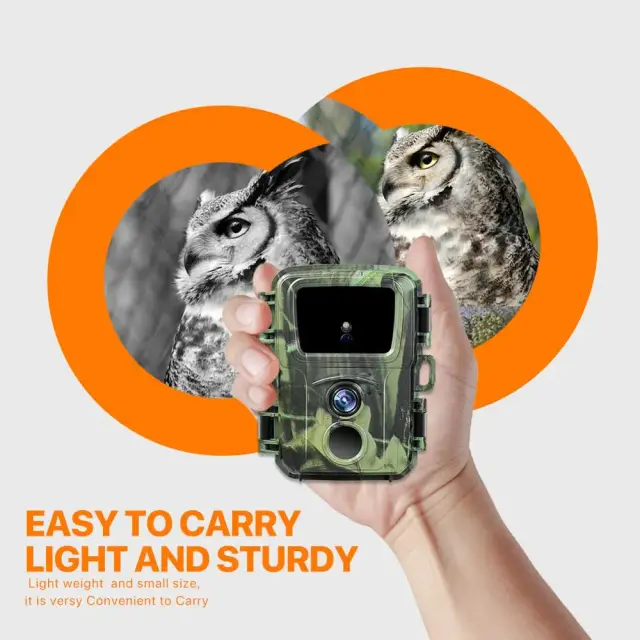 Câmera de Caça Mini 20MP 1080p à Prova D'Água IP65 para Captura de Animais na Floresta