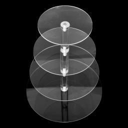 3/4/5/6 Tier Cupcake Bolo Suporte Para Festa de Casamento Acrílico Transparente Buffet Display Rack Sobremesa Removível Bolo Titular Aniversário - Image 1