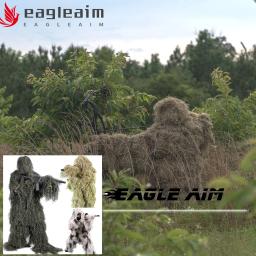 Tático 3D Ghillie Terno Deserto Camuflagem Selva Floresta Travestimento Neve 4 PCS Terno de Atirador Biônico - Image 1