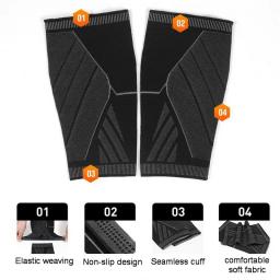 Caneleira esportiva para corrida, 2 peças, protetor de pernas e caneleiras, sem costura, elástica para homens e mulheres, fitness - Image 4