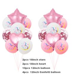 Decorações de festa de aniversário de 0 a 9 anos, kit de suprimentos para festa com tema de unicórnio, chá de bebê - Image 3
