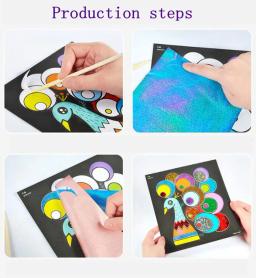 DIY Brilhante Transferência Mágica Adesivo Colorido para Crianças, Pintura Artesanato para Crianças, Artes e Ofícios, Brinquedos Presente, 9 Pcs-15 Pcs - Image 5