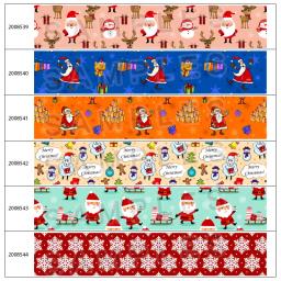 Novo 50 jardas feliz natal padrão impresso gorgorão, fita de cetim acessórios artesanais - Image 2