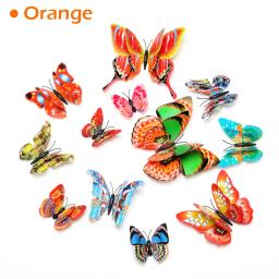 Adesivos de parede de borboleta 3d dupla camada rosa, decoração para casa, arte decorativa, adesivo de decalque de parede, borboletas para ímã de geladeira - Image 2