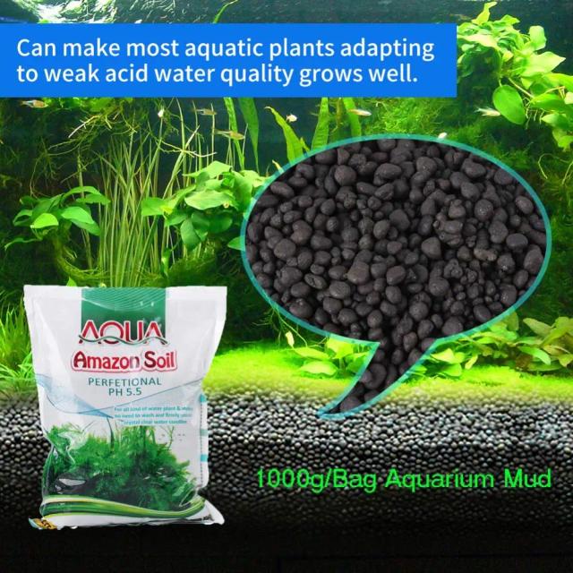 Areia Substrato para Aquário, Lama Fertilizante para Plantas Aquáticas e Cuidados em Água Doce - 500g