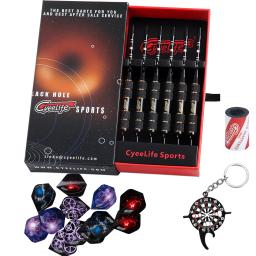 Cyeelife-conjunto de dardos de ponta de aço, 22g, profissional, com estojo de presente, 12 voos + apontador + ferramenta multifuncional, 6 pacotes - Image 1