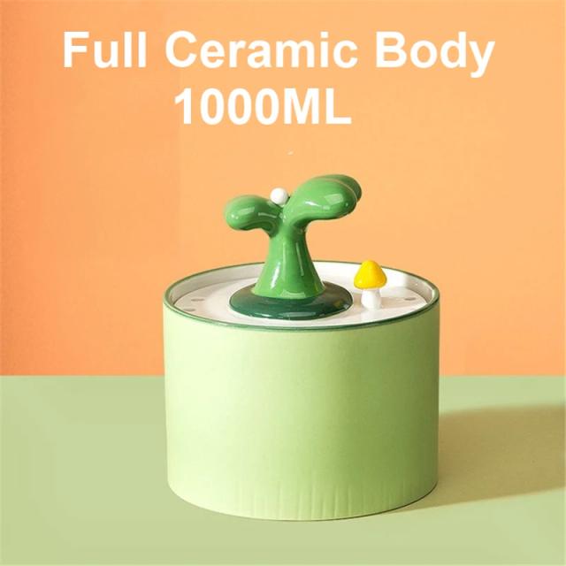 Fonte de Água Elétrica Automática para Gatos e Cães - Dispensador de Cerâmica para Hidratação Saudável de Animais de Estimação