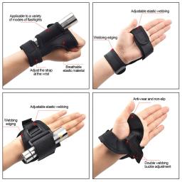 Luvas de mergulho lanterna subaquática led suporte da tocha equipamento fotografia alça de pulso luva para a caça esportes aquáticos - Image 6