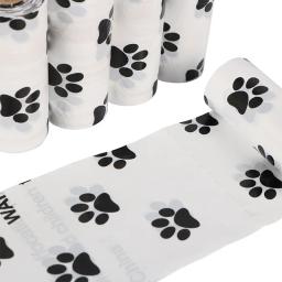 Impressão de pata branca 100% sacos de cocô de cão compostable terra amigável vegetais-baseado resíduos sacos recarga rolos para distribuidor - Image 3