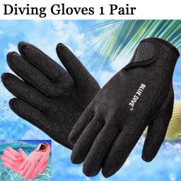 Luvas de mergulho em neopreno para homens e mulheres, 1 par, 2 cores, preto, rosa, antiderrapante, azul, amantes do mergulho, presente, espessura de 1.5mm, novo - Image 1