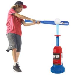 Esporte brinquedo de beisebol t-ball máquina de arremesso com 3 bolas de plástico 1 taco e lançador de bola crianças ao ar livre jogar exercício batting habilidade - Image 1