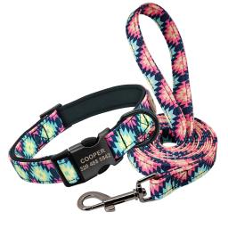 Coleira personalizada para cães, coleira de nylon com identificação de animais de estimação, estampada, para animais pequenos, médios e grandes - Image 2
