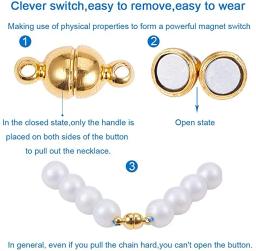 Fechos magnéticos fortes de aço inoxidável, cabem em pulseiras, colar, conectores de fecho de ródio para fazer joias de pulseira de couro - Image 6
