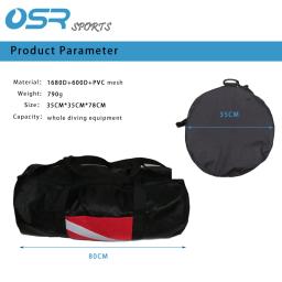 Equipamento de mergulho com bolsa de malha para transporte, 35*35*78cm com alça de ombro pode transportar bcd fin, máscara de snorkel, boia marcador - Image 5